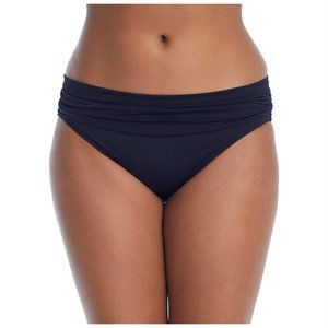 New La Blanca Ruched Bikini Bottom Black Sz 16